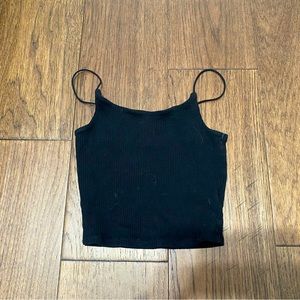Black cropped tank top